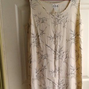 NEW YORK LAUNDRY Size L sleeveless long dress Flax Rayon Tencel Clean preowned